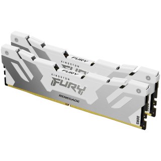 Kingston FURY Renegade - DDR5 - Kit - 64 GB: 2 x 32 GB - DIMM 288-PIN - 6400 MHz / PC5-51200 - 1.1 V - ungepuffert - on-die ECC - weiß, Silber