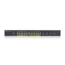 ZYXEL XGS1935-28HP 28 Port Smart Managed PoE Switch 24x Gigabit PoE and 4x10G SFP+ hybrid mode standalone or NebulaFlex Cloud 375W