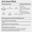 HP Dragonfly G4 Notebook - Intel Core i7 1355U / 1.7 GHz - Evo - Win 11 Pro - Intel Iris Xe Grafikkarte - 16 GB RAM - 512 GB SSD NVMe - 34.3 cm (13.5") IPS HP SureView Reflect 1920 x 1280 - Wi-Fi 6E, Bluetooth - 4G - Slate Blue - kbd: Deutsch