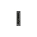 Switch / 5-Port Unmanaged Layer2 Gigabit Industrial Switch, 5x 100/1000Mbit/s TP (RJ-45) Port, Automatische Geschwindigkeits- und Duplexanpassung, Auto-Uplink MDI-II/-X, IEEE 802.3x Flow-Control bei Full-Duplex Betrieb, Jumbo Frame bis zu 9 kB, IEEE