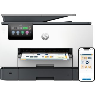 HP Officejet Pro 9130b All-in-One - Multifunktionsdrucker - Farbe - Tintenstrahl - Legal (216 x 356 mm) (Original) - A4/Legal (Medien) - bis zu 23 Seiten/Min. (Kopieren) - bis zu 25 Seiten/Min. (Drucken) - 250 Blatt - 33.6 Kbps - USB 2.0, LAN, Wi-Fi(