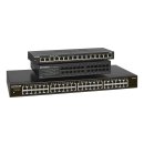 48-Port Gigabit Ethernet unmanaged Switch, lüfterlos, Metallgehäuse mit Wand- und Rackbefestigungskit