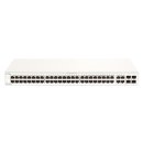 Nuclias Cloud Managed 52-Port Layer2 Gigabit Switch, 48x 10/100/1000Mbit/s TP (RJ-45) Port, 4x TP Combo Port/SFP Slot für opt. 100/1000Mbit/s Fiber Transceiver, 802.3x Flow Control, 802.3ad, bis zu 26 Ports in bis zu 8 Gruppen, Jumbo Frames bis 9216B