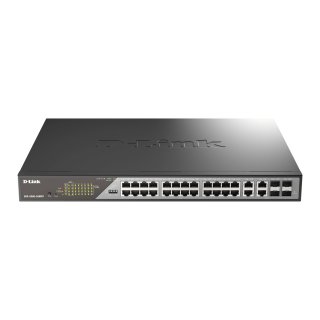 D-Link DSS 200G-28MP - Switch - managed - 24 x 10/100/1000 (PoE) + 4 x 1000Base-T (Kombi) - an Rack montierbar - PoE (370 W)