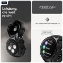 moto watch, Smartwatch schwarz, mit schwarzem Silikon-Armband
