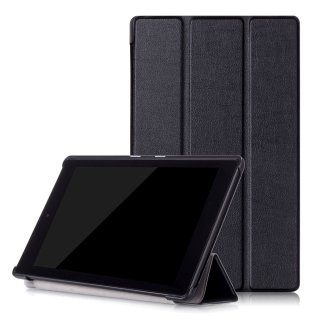 Schutzhülle für Amazon Fire HD8 (6. Generation 2016) 8.0 Zoll Smart Slim Case Book Cover Stand Flip HD 8 (Schwarz)