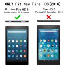 Hülle für Amazon Fire HD8 (6. Generation 2016) 8.0 Zoll Schutzhülle Etui Tablet Tasche Smart Cover HD 8 (Braun)