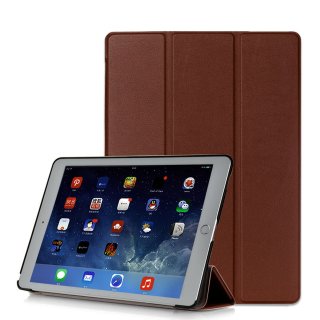 Schutzhülle für Apple iPad Air 2 9.7 Zoll Smart Slim Case Book Cover Stand Flip iPad 6 (Braun)