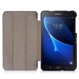 Tasche für Samsung Galaxy Tab A SM-T280 7.0 Zoll Schutz Hülle Flip Tablet Cover Case SM-T285 (Schwarz)