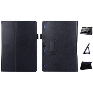Tasche für Lenovo Tab 3 10 Business A10-70F TB3-X70 (F/L) PLUS 10.1 Zoll Schutz Hülle Flip Tablet Cover Case (Schwarz)