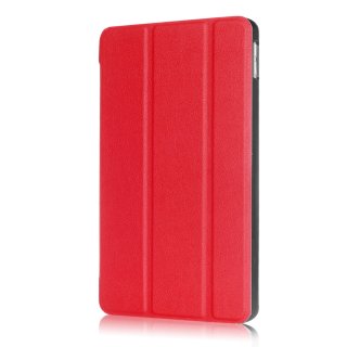 Smart Cover Hülle füres Apple iPad 2017 2018 9,7 Schutzhülle Flip Case aufstellbare Tasche Bookstyle Design + GRATIS Stylus Touch Pen (Rot)