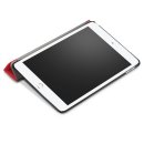 Smart Cover Hülle füres Apple iPad 2017 2018 9,7 Schutzhülle Flip Case aufstellbare Tasche Bookstyle Design + GRATIS Stylus Touch Pen (Rot)