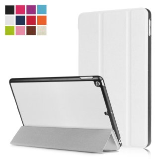 Smart Cover Hülle für Apple iPad 2017 2018 9,7 Schutzhülle Flip Case aufstellbare Tasche Bookstyle Design + GRATIS Stylus Touch Pen (Weiß)
