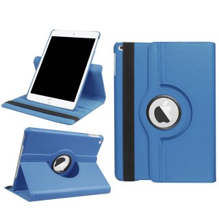 Schutzhülle für Apple iPad 2017 9.7 Zoll drehbares austellbares Cover Bookstyle Case Hülle (Hellblau)