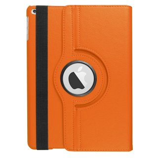 Schutzhülle für Apple iPad 2017 9.7 Zoll drehbares austellbares Cover Bookstyle Case Hülle (Orange)