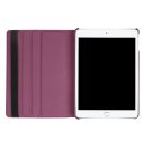 Schutzhülle für Apple iPad 2017 9.7 Zoll drehbares austellbares Cover Bookstyle Case Hülle (Lila)