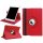 Schutzhülle für Apple iPad 2017 9.7 Zoll drehbares aufstellbares Cover Bookstyle Case Hülle (Rot)