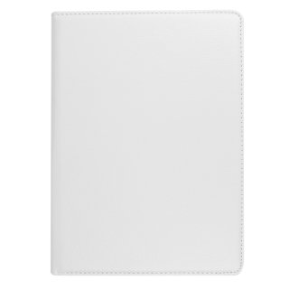 Schutzhülle für Apple iPad 2017 9.7 Zoll drehbares austellbares Cover Bookstyle Case Hülle (Weiß)