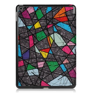 Smart Cover Hülle füres Apple iPad 2017 2018 9,7 Schutzhülle Flip Case aufstellbare Tasche Bookstyle Designer + GRATIS Stylus Touch Pen (Abstrakt)
