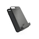 Schutzhülle für Apple iPhone 6 Plus 5.5 Zoll aufstellbares Hardcase mit Kartenfach Schutzcover (Grau)