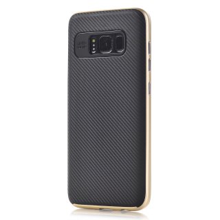 Tasche für Samsung Galaxy S8 Plus 6.2 Zoll SM-G955 Schutzcover Hardcase Carbon-Optik (Gold)