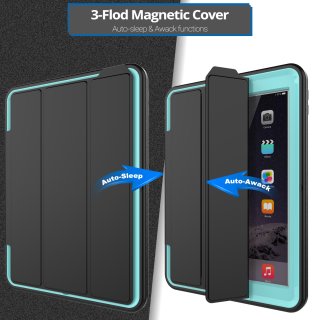 Schutzhülle für Apple iPad 2017 9.7 Zoll COVER Display Schutzfolie Outdoor Hülle Folie Case Etui Tasche
