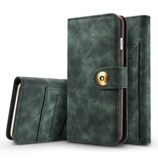 Schutzhülle für Apple iPhone 7 4.7 Zoll Hülle Brieftasche mit Kartenfächern und abnehmbarer magnetischer Handy Case