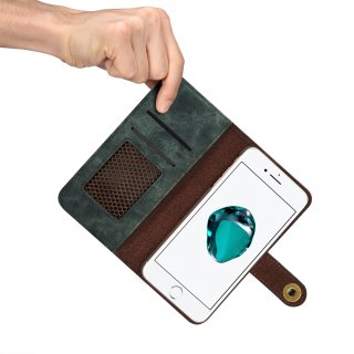 Schutzh&uuml;lle f&uuml;r Apple iPhone 7/8/SE2/SE3 4.7 Zoll H&uuml;lle Brieftasche mit Kartenf&auml;chern und abnehmbarer magnetischer Handy Case