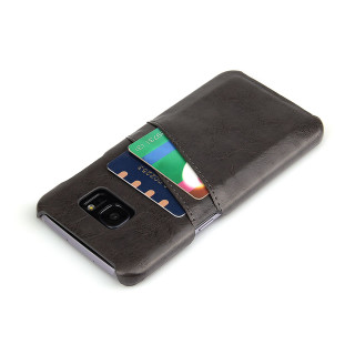 Case für Samsung Galaxy S7 Edge 5.5 Zoll Hülle mit 2 Kartenfächern Hardcase in Leder-Optik Soft Touch Handy Schutzhülle