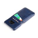 Hülle für Samsung Galaxy S7 Edge 5.5 Zoll Hülle mit 2 Kartenfächern Hardcase in Kunstleder Soft Touch Handy Schutzhülle