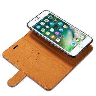 Hülle für Apple iPhone 7 Plus 5.5 Zoll aufklappbare Hülle Book Style Hardcase Cover in Leder-Optik verschließbare Handy Schutzhülle