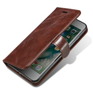 Schutzhülle für Apple iPhone 8 Plus 5.5 Zoll aufklappbare Hülle Book Style Hardcase Cover in Leder-Optik verschließbares Handy Case