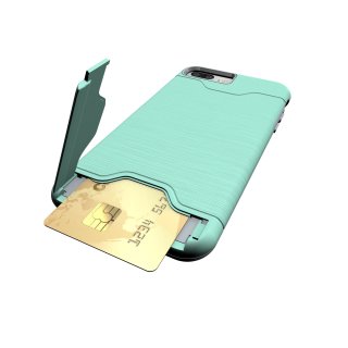 Tasche f&uuml;r Apple iPhone 8 Plus 5.5 Zoll TPU Rahmen aufstellbares Cover mit verschlie&szlig;barem Kartenfach