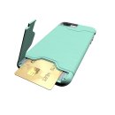 Tasche für Apple iPhone 8 Plus 5.5 Zoll TPU Rahmen aufstellbares Cover mit verschließbarem Kartenfach