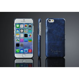 Etui für Apple iPhone 8 Plus 5.5 Zoll Tasche mit 2 Kartenfächern Hardcase in Leder-Optik Soft Touch Handy Schutz Cover