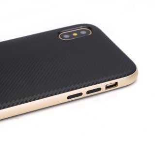 Schutzh&uuml;lle f&uuml;r Apple iPhone X 5.8 Zoll Schutzcover Hardcase Carbon-Optik