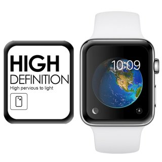 Schutzglas f&uuml;r Apple Watch 42mm transparenter 9H Displayschutz blasenfrei geh&auml;rtetes Glas