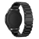 Uhrenarmband 22mm Edelstahl für Motorola Moto 360 2nd Gen 46mm Ersatzarmband aus Metall in Schwarz