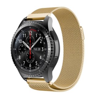 Uhrband 22mm Edelstahl f&uuml;r Motorola Moto 360 2nd Gen 46mm Ersatzarmband mit Magnetverschluss in FarbeFarbe: gold