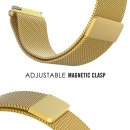 Uhrband 22mm Edelstahl für Motorola Moto 360 2nd Gen 46mm Ersatzarmband mit Magnetverschluss in FarbeFarbe: gold