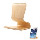 Tablet Ständer aus Holz Universal Tisch Halter für Smartphone, iPhone, iPad, E-Reader und Mehr Birke Hellbraun