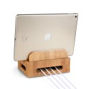 Lobwerk Handy Tablet Holz Organizer Multi Ständer Universal Ladestation für Smartphone, iPhone, iPad, E-Reader und mehr (Birke)