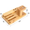 Handy Tablet Holz Organizer Multi Ständer Universal Ladestation für Smartphone, iPhone, iPad, E-Reader und Mehr Birke