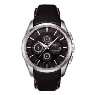 Armbanduhr Ersatzband 24mm Leder passend für Tissot T035627 T035614 Lederarmband Uhrenarmband Schwarz-Orange
