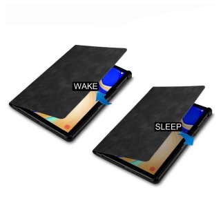 Hülle für Samsung Galaxy Tab S4 SM-T830 T835 10.5 Zoll Smart Cover Cow Skin Etui mit Auto Sleep/Wake Funktion Schwarz