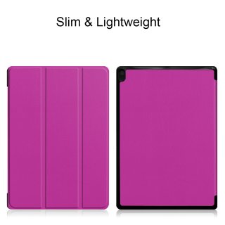 Tablet Hülle für Lenovo Tab E10 TB-X104F 10.1 Zoll Slim Case Etui mit Standfunktion und Auto Sleep/Wake Funktion Lila