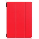 Schutzhülle für Lenovo Tab E10 TB-X104F 10.1 Zoll Slim Case Etui mit Standfunktion und Auto Sleep/Wake Funktion Rot