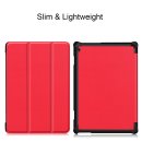 Tablet Hülle für Lenovo Tab M10 (2018) TB-X605F 10.1 Zoll Slim Case Etui mit Standfunktion und Auto Sleep/Wake Funktion Rot