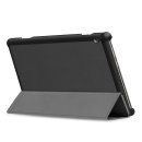 Set für Lenovo Tab M10 (2018) TB-X605F 10.1 mit Tasche mit Sleep/Wake Funktion + Schutzglas Hülle Cover Folie Schwarz