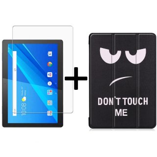 Schutzset für Lenovo Tab M10 (2018) TB-X605F 10.1 mit Slim Tabletschutzhülle + Schutzfolie Hülle Cover Folie